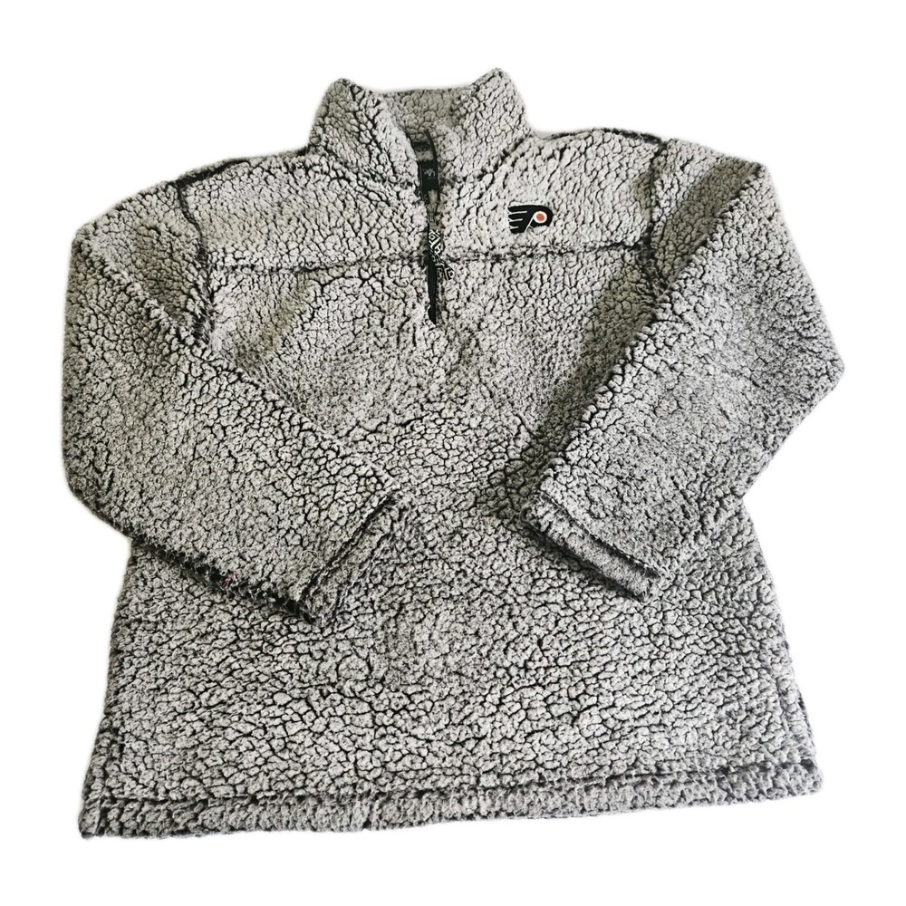 G-III 4 Her by Carl Banks Flyers Fleece Quarter Zip Women's Size Medium Off Grey
